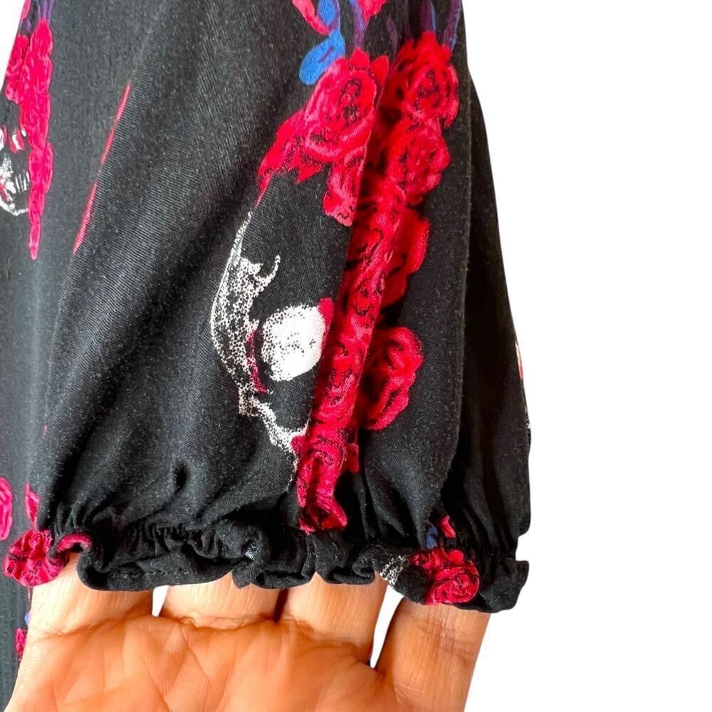 ROYAL BONES By Daang Goodman Floral Skull Dress in Red & Black Women's Medium - Picture 6 of 13